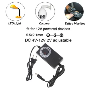 อะแดปเตอร์พาวเวอร์ซัพพลาย 3V -12V 2A 2A 24W ปรับได้ ปลั๊ก US สําหรับเครื่องสัก