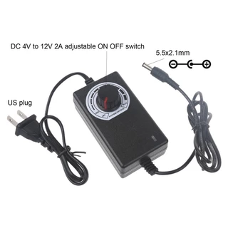 อะแดปเตอร์พาวเวอร์ซัพพลาย 3V -12V 2A 2A 24W ปรับได้ ปลั๊ก US สําหรับเครื่องสัก