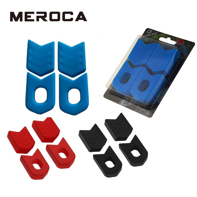 MEROCA ที่ป้องกันแขนข้อเหวี่ยงจักรยาน1คู่,ฝาครอบข้อเหวี่ยงซิลิโคน MTB ตัวป้องกันแขนข้อเหวี่ยงสำหรับจักรยานเสือหมอบ