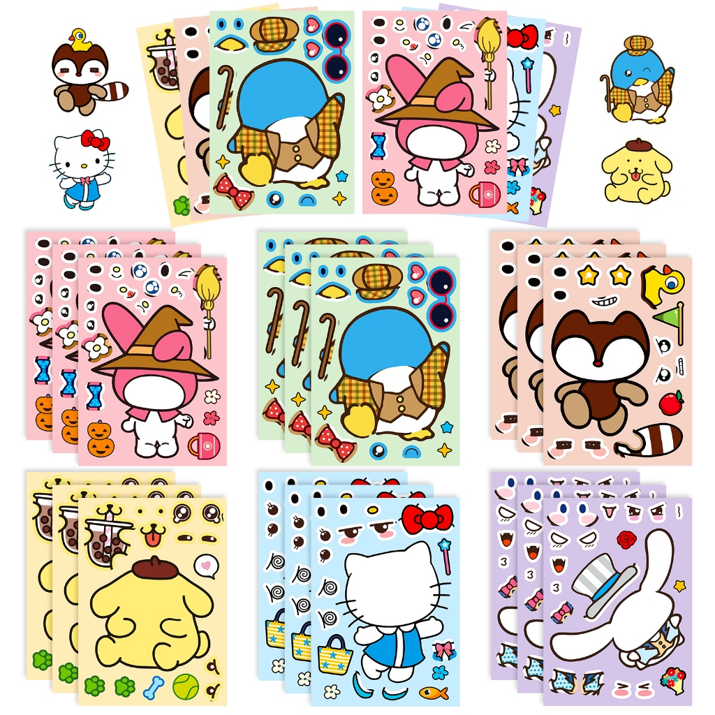12 ชิ้น Sanrio ปริศนา สติกเกอร์การ์ตูนน่ารัก DIY สติกเกอร์รางวัล สติกเกอร์เด็ก ของขวัญปีใหม่