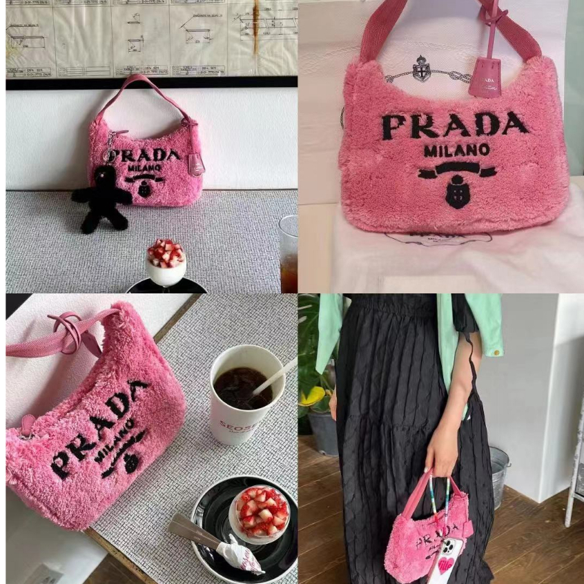 ไม่มีกล่อง - PRA 2022 ใหม่ TERRY SMALL HOBO กระเป๋า