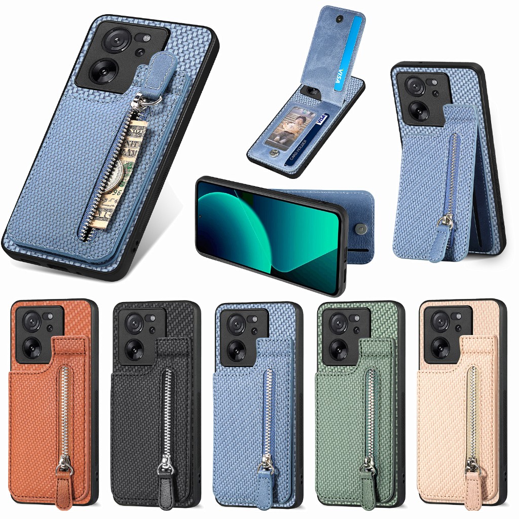 Xiaomi 14T / 13T Pro / 12T / 10T Lite / 11T Zipper Wallet Case Cover พร้อมฟังก์ชั่นใส่บัตรเครดิตหลายตัว