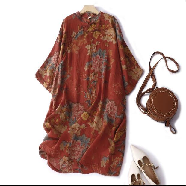 ☻ L O T U S ☻ ชุดเดรส ลายดอกไม้ สไตล์วินเทจ พลัสไซซ์ สําหรับผู้หญิง CAL2111