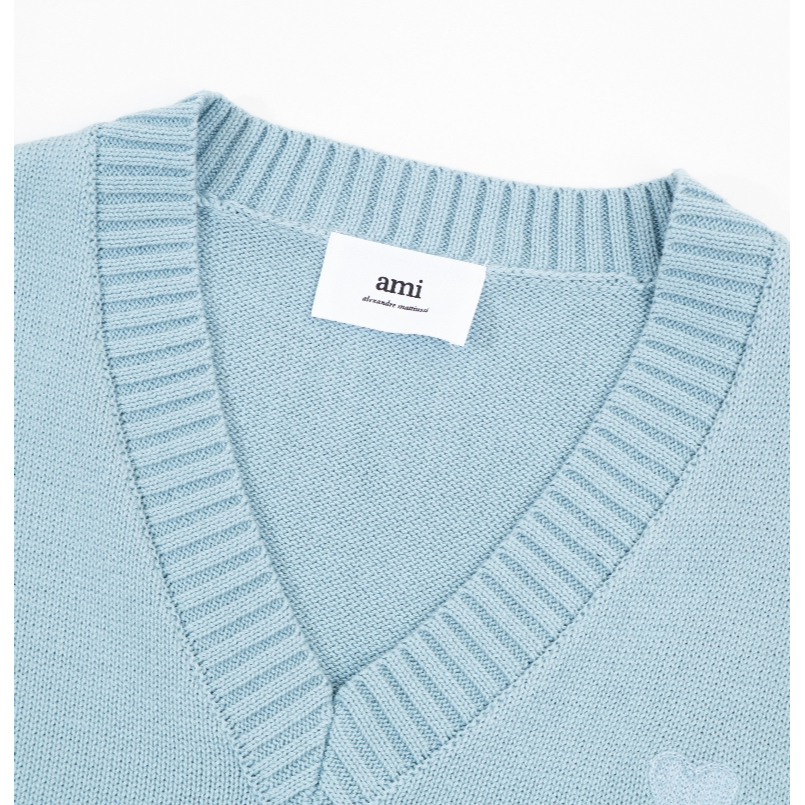 เสื้อกันหนาวแขนกุด ผ้าฝ้าย ผ้าวูลถัก ปักลายหัวใจ ขนาดเล็ก สไตล์สตรีท สําหรับผู้ชาย และผู้หญิง - รูปที่ 4