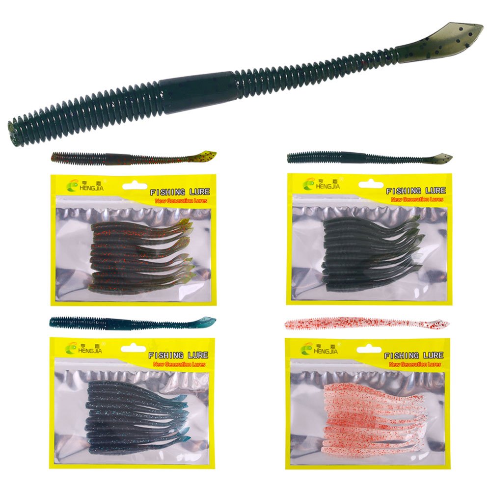 Hengjia เหยื่อตกปลาซิลิโคน แบบนิ่ม 10 ซม. 2.3 กรัม 10 ชิ้น