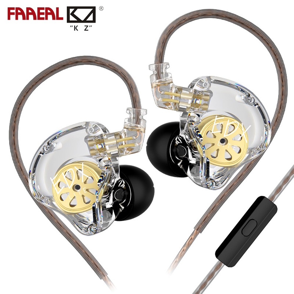 FAAEAL KZ EDX Lite แบบไดนามิกหูฟังแบบมีสาย HIFI Bass หูฟัง In Ear Monitor หูฟัง OFC สายเสียงรบกวน Cancelling ชุดหูฟัง