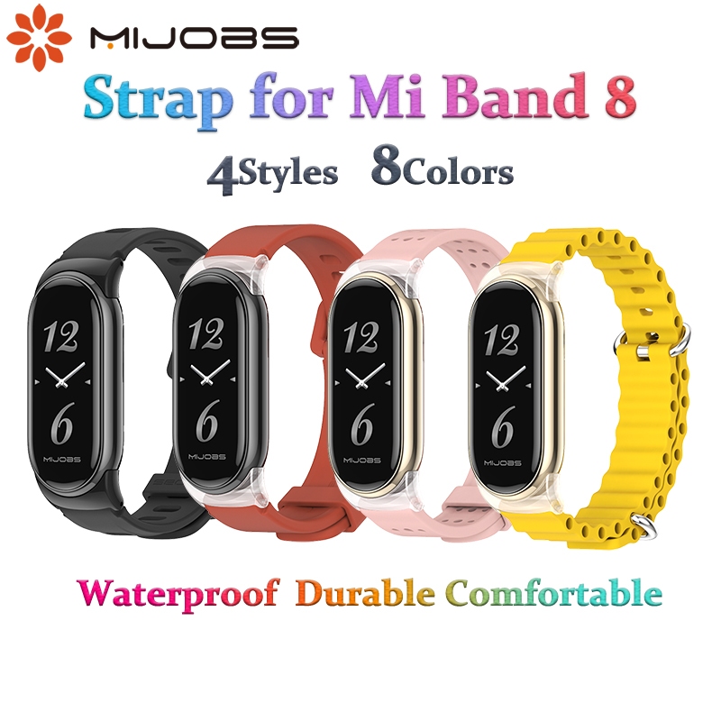 MIJOBS มิโจบส์ สายกันน้ําสําหรับ for Mi Band 9 8 สายรัดข้อมือกีฬาสําหรับ เสี่ยวหมี่ Miband 9 ผู้ชายผู้หญิงระบายอากาศสร้อยข้อมือรุ่นทั่วโลกเปลี่ยนอุปกรณ์เสริมนาฬิกา
