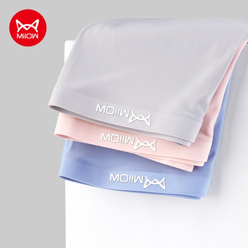 Miiow กางเกงบ็อกเซอร์ขาสั้น ผ้าเรยอน ใส่สบาย เซ็กซี่ สําหรับผู้ชาย 4XL MRY005 3 ชิ้น