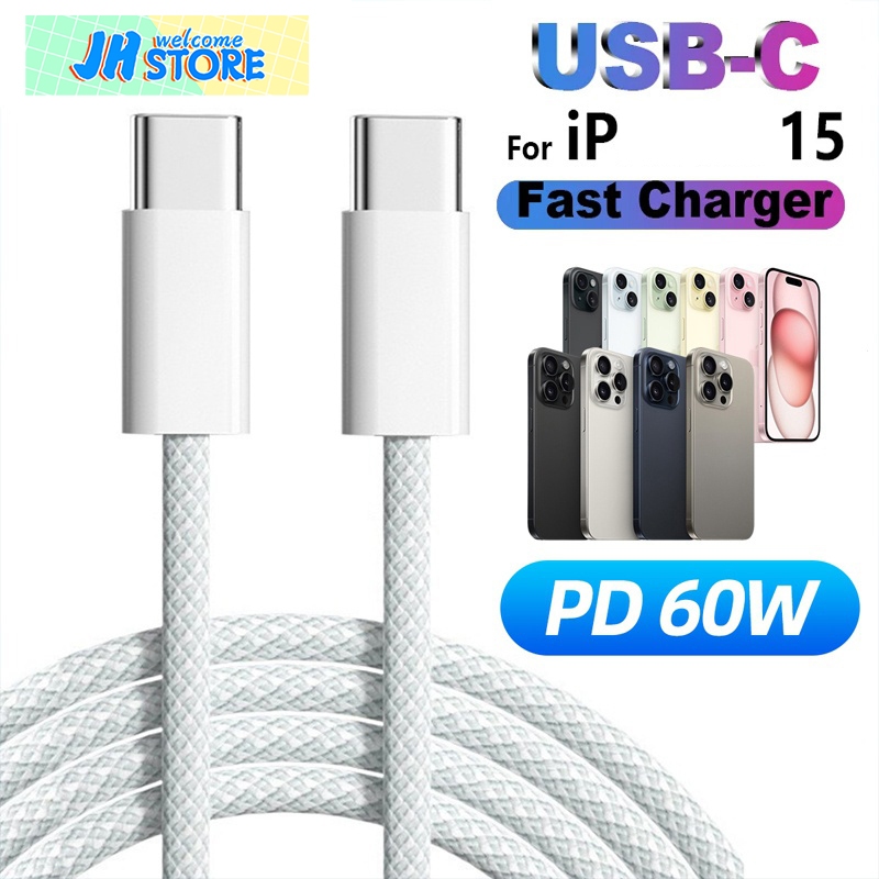 Ankndo PD 60W USB C สายชาร์จเร็ว อุปกรณ์เสริม สําหรับ i/Phone 15 Pro Max 15 Pro 15 Puls PD 60W USB-C