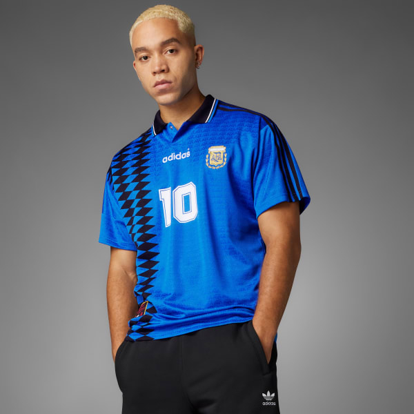 เสื้อฟุตบอลผู้ชายผู้ใหญ่ Retro 1994 Argentina Away Blue