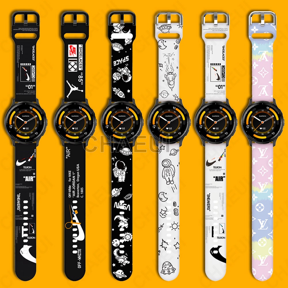 สายนาฬิกาข้อมือซิลิโคน พิมพ์ลาย อุปกรณ์เสริม แบบเปลี่ยน สําหรับ Garmin Venu 3 / Venu 2 Plus / Venu 2