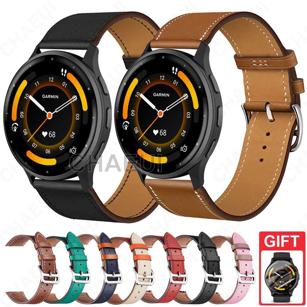 สายหนังอุปกรณ์เสริมสร้อยข้อมือสําหรับ Garmin Venu 4 45mm 41mm / Venu 3 / 3s / Venu 2 / 2s / 2 Plus
