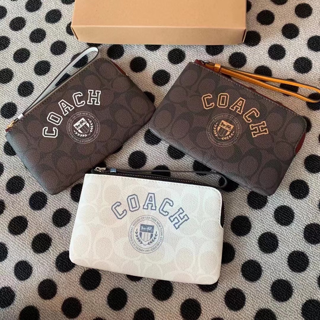 ((ส่งฟรี) Coach CB855 กระเป๋าสตางค์ หนังแท้ 100% ใบสั้น มีซิป สําหรับผู้หญิง