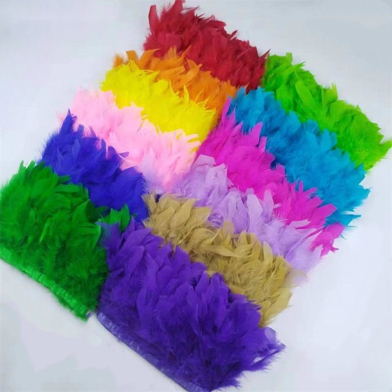 ขอบขนนกตุรกี หลากสี ยาว 2 เมตร สําหรับตกแต่งงานหัตถกรรม