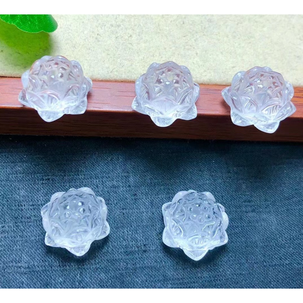โลตัสคริสตัลสีขาวธรรมชาติประมาณ 17 มม. เครื่องประดับน่ารัก diy Lucky Accessories Simple All-Match ของขวัญ
