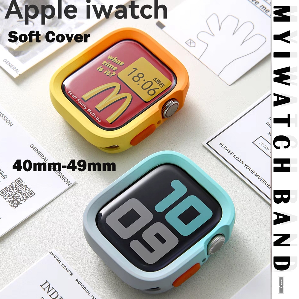 【16 สี】เคสนาฬิกาข้อมือ แบบนิ่ม ไล่โทนสี สีแคนดี้ สําหรับ Apple Watch Series 9 8 7 6 SE 5 Iwatch Ultra 49 มม. 45 มม. 41 มม. 44 มม. 40 มม.