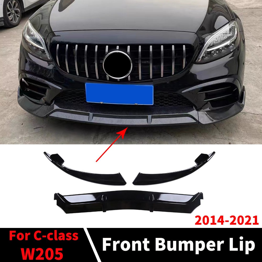 กันชนหน้า คาร์บอนไฟเบอร์ อุปกรณ์เสริม สําหรับ Mercedes W205 Benz C 2014-2021 C180 C200 C260 C300 Tuning BRABOS