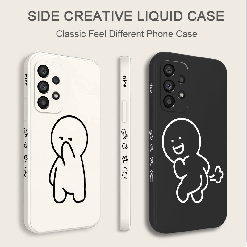เคสโทรศัพท์มือถือ ซิลิโคน ลายการ์ตูนตลก มีลายด้านข้าง สําหรับ Samsung Galaxy A73 A53 A33 A23 4G 5G
