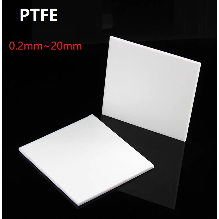 PTFE Film Sheet High Temperature Plate Plastics Thickness 0.2/0.3 /0.5/1/1.5/2/3/4/5/6/8/10/15/20mm Corrosion Resistant 50*50mm  100*100mm 200*200mm  แผ่นฟิล์มพลาสติก ทนความร้อนสูง หนา