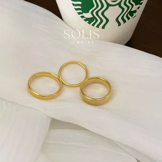 *แหวนกันน้ำ* แหวนพื้นฐานเงินทอง หลายขนาด * แท้ สแตนเลสไทเทเนียม 316L * แหวนคู่ เกลี้ยง ผู้ชาย ผู้หญิง แฟชั่น มินิมอล RG313