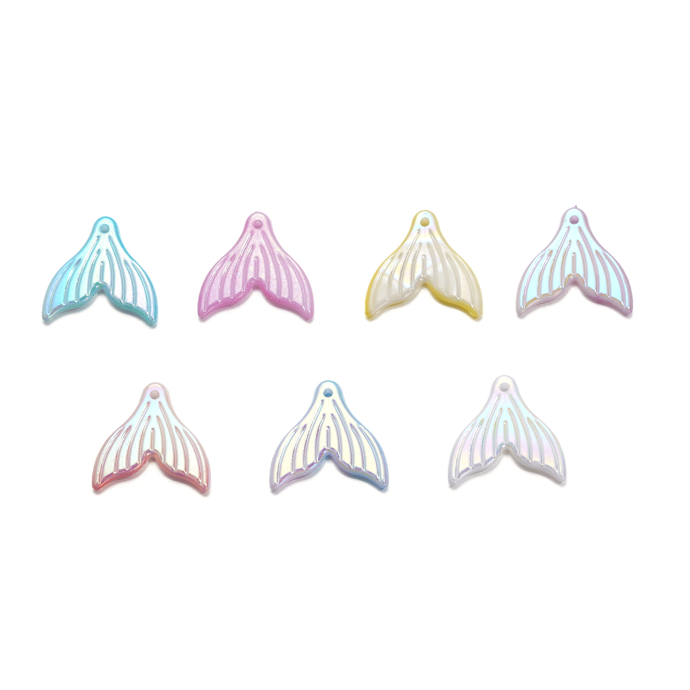 St.kunkka จี้ลูกปัดอะคริลิค UV AB สีพราว สําหรับทําเครื่องประดับ สร้อยข้อมือ สร้อยคอ DIY 20 ชิ้น