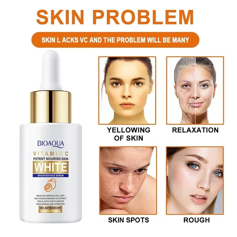 BIOAOUA เซรั่มวิตามินซีผสมสด บำรุงผิวใส ลดรอยดำ หน้าใสเร่งด่วน เอสเซ้นส์น้ำตบเพิ่มความชุ่มชื้น มี อย. thumbnail 3