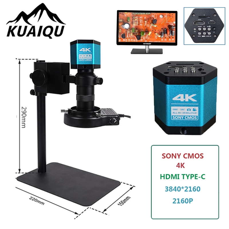 Yizhan กล้องจุลทรรศน์ดิจิทัล กล้องจุลทรรศน์ตาเดียว 48MP 4K 3840P HDMI TYPE-C ซูม 130X