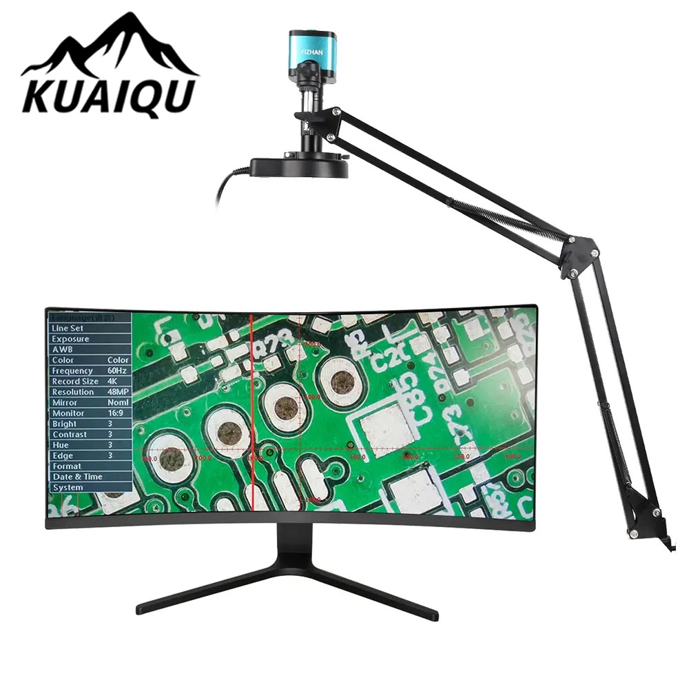 YIZHAN กล้องจุลทรรศน์ พับได้ 1080P 13MP HDMI USB สําหรับซ่อมแซมโทรศัพท์มือถือ คอมพิวเตอร์ นาฬิกา