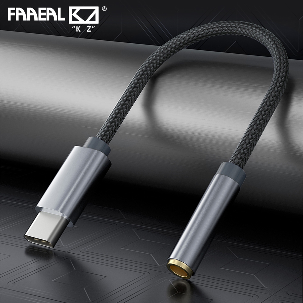 Faaeal KZ AM01 สาย DAC Type-C เป็น 3.5 มม. อะแดปเตอร์เสียง 32bit/384kHz Hi-Fi DAC + เครื่องขยายเสียง