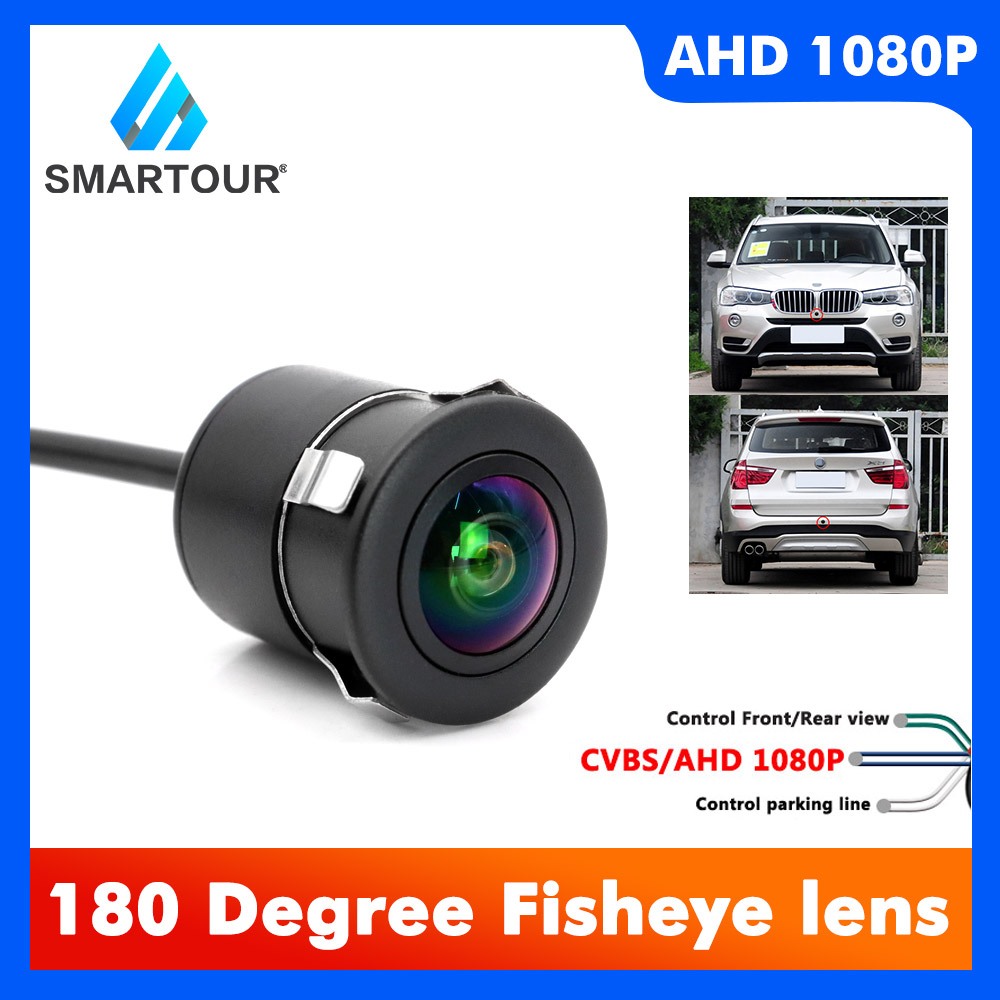 Smartour กล้องมองหลังรถยนต์ CCD 180 องศา 18.5 มม. AHD 1080P HD มองเห็นกลางคืน