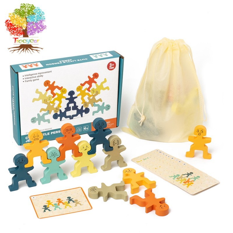บล็อกไม้ 18 ชิ้น - ของเล่น Montessori สําหรับเด็กวัยหัดเดิน 1 2 3 4 5 6 ปี