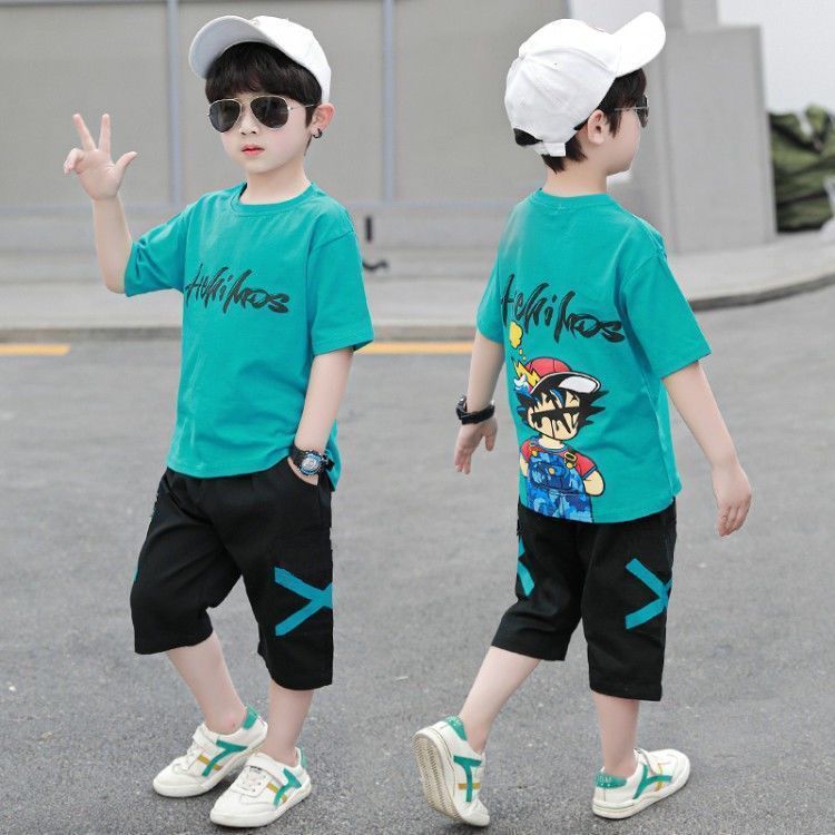 【จัดส่งจากประเทศไทย】 พร้อมส่ง ชุดเสื้อยืดแขนสั้นลําลอง ผ้าฝ้าย ขนาดใหญ่ กลาง 23 สไตล์ใหม่ แฟชั่นฤดูร้อน สําหรับเด็กผู้ชาย
