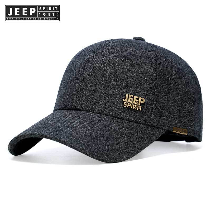 JEEP SPIRIT 1941 ESTD หมวกเบสบอล แบบหนา แฟชั่นฤดูใบไม้ร่วง ฤดูหนาว สําหรับผู้ชาย