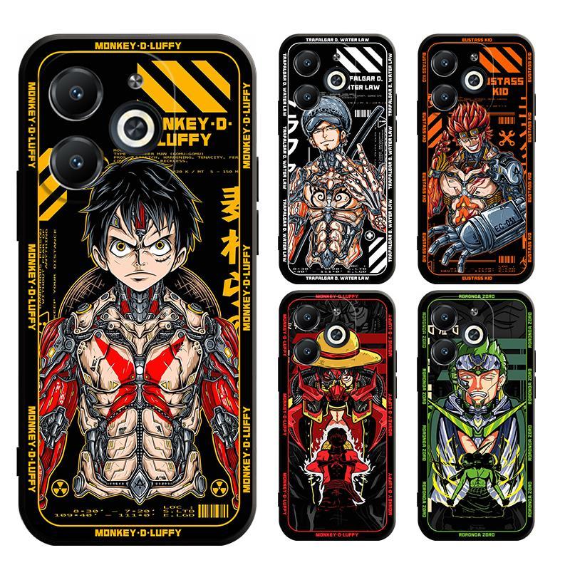 เคส infinix hot 40 40i smart 8 7 6 5 pro 4G X6525 X6515 X6511 X6836 X6528B X6837 โทรศัพท์มือถือแบบนิ่ม ลายลูฟี่ วันพีซ โซโร สําหรับ อินฟินิกซ์