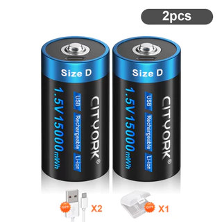 Palo แบตเตอรี่ลิเธียมไอออน Size C Size D 1.5v ถ่านชาร์จ Type-C ชาร์จ USB สําหรับบ้าน แบตเตอรี่