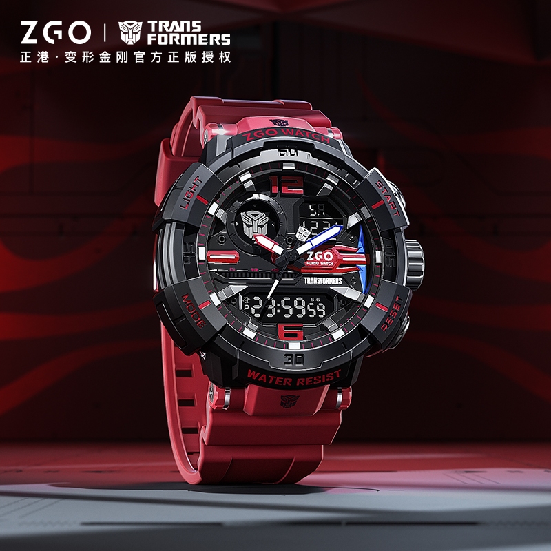 ZGO Transformers นาฬิกาข้อมือ กันน้ํา สีแดง สําหรับเด็กนักเรียนประถม 8981