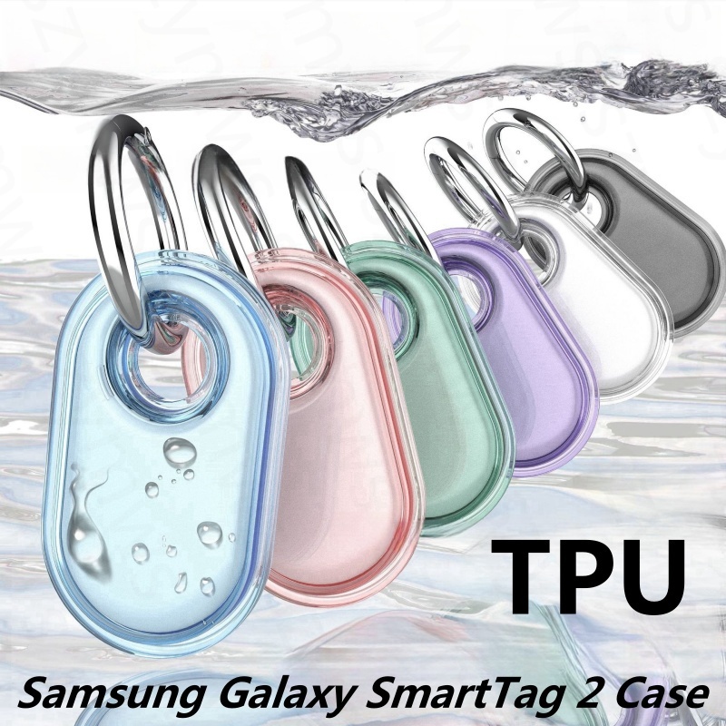 เคส TPU ป้องกันรอยขีดข่วน พร้อมพวงกุญแจ สําหรับ Samsung Galaxy SmartTag2 SmartTag 2