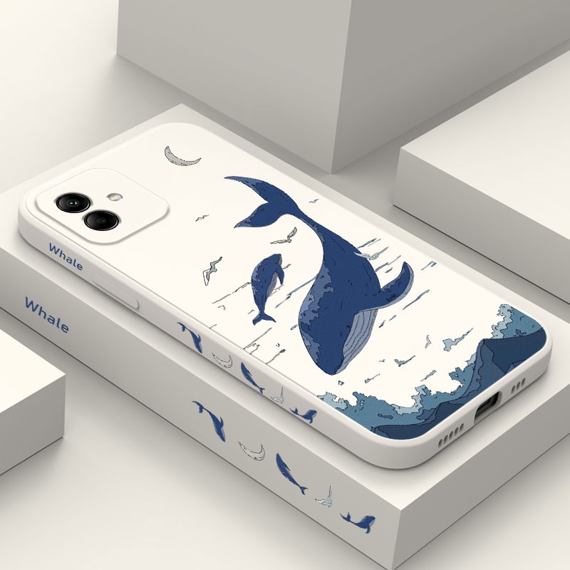 SAMSUNG แฟนตาซีปลาวาฬเคสโทรศัพท์สําหรับSamsung Galaxy A57 A37 A17 A07 A56 A36 A26 A16 A06 A15 A25 A35 A55 A05 A05S 4Gซิลิโคนเหลวด้านข้างรูปแบบฝาครอบ