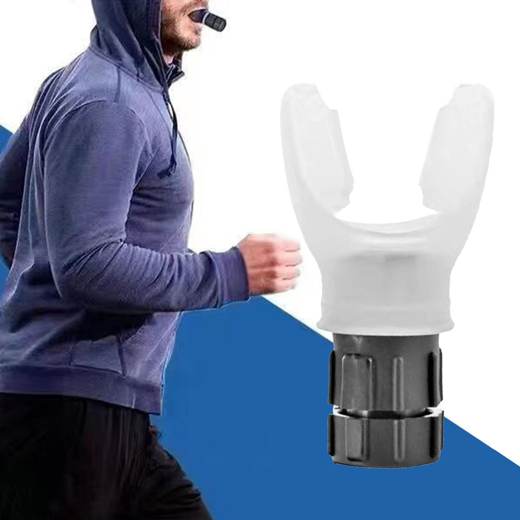 แบบพกพา Lung Exerciser Expander อุปกรณ ์ ปอดความจุหน ้ าท ้ องหายใจเทรนเนอร ์ ออกกําลังกายปรับความต ้ านทานด ้ วยซิลิโคนปากเป ่ า
