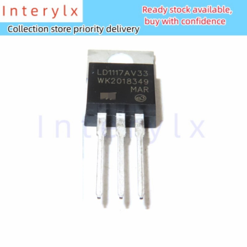 5 ชิ้น/ล็อต LD1117AV33 LD1117V33 LD1117 LDO เครื่องปรับแรงดันไฟฟ้า 3.3V 0.8A บวกใหม่ TO-220
