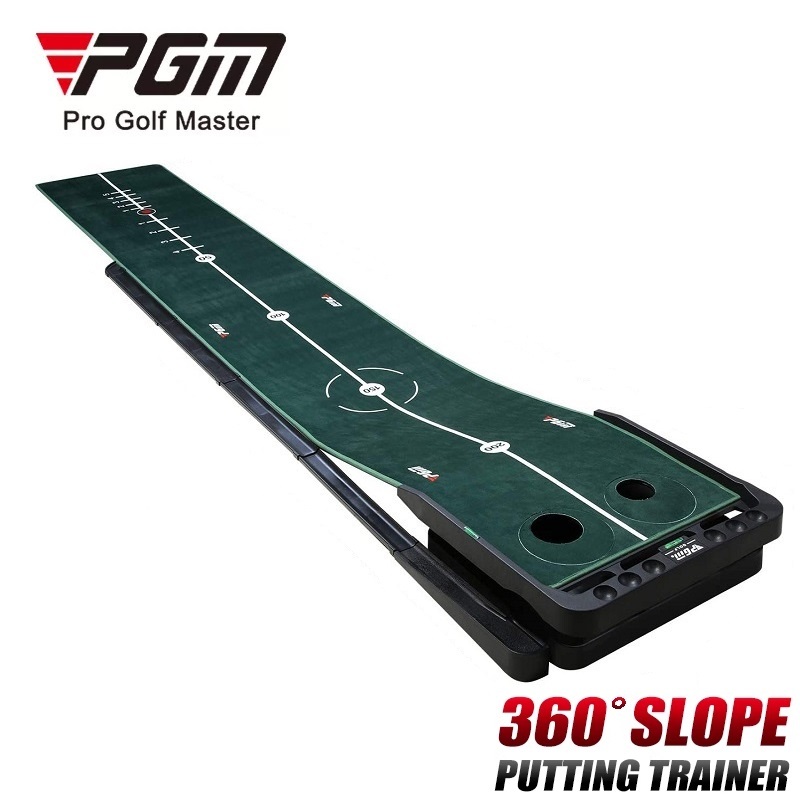 Pgm เสื่อกอล์ฟ 360 องศา ขนาดเล็ก ปรับได้ 3 เมตร พร้อมจอแสดงผลวิถี TL010 สําหรับฝึกตีกอล์ฟ