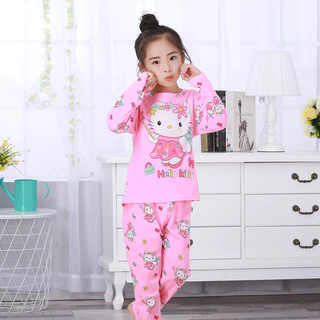 สาวการ์ตูนน่ารักชุดนอนแขนยาวKuromi cinnamoroll Pijamasสําหรับเด็กเด็กผู้หญิงชุดนอนเด็กราคาถูกWan127