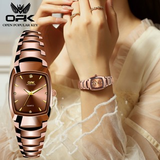 OPK นาฬิกาข้อมือผู้หญิง กันน้ํา 100% ของแท้ ส่องสว่าง สายสแต…
