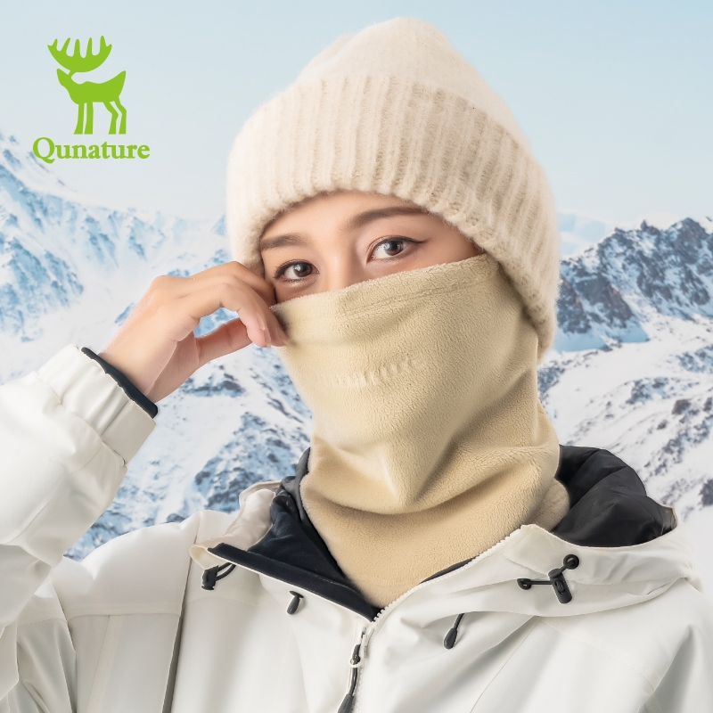 Qunature รถจักรยานยนต์คอกันหนาวหน้ากากสกีขนแกะขั้วโลกกลางแจ้ง Windproof หนาสำหรับขี่จักรยาน