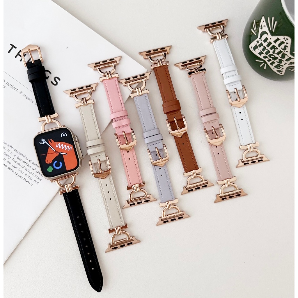 สายนาฬิกาข้อมือหนัง ลาย D หรูหรา สําหรับ AP Watch Strap Series 10 9 8 7 6 5 4 3 2 1 se se2 Ultra2 Ul