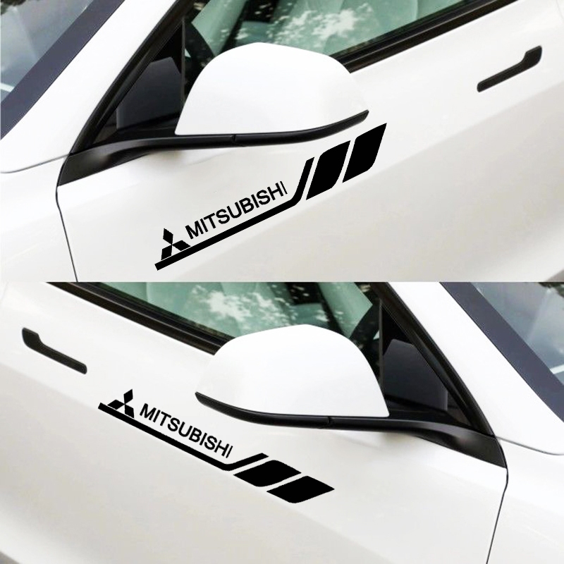 อุปกรณ์ตกแต่งรถยนต์สําหรับ Mitsubishi X-pander Outlander Pajero L200 L300 Triton Galant รถส่วนบุคคลแฟชั่นตกแต่ง Body Hood Light คิ้วหน้าต่าง PVC สติกเกอร์