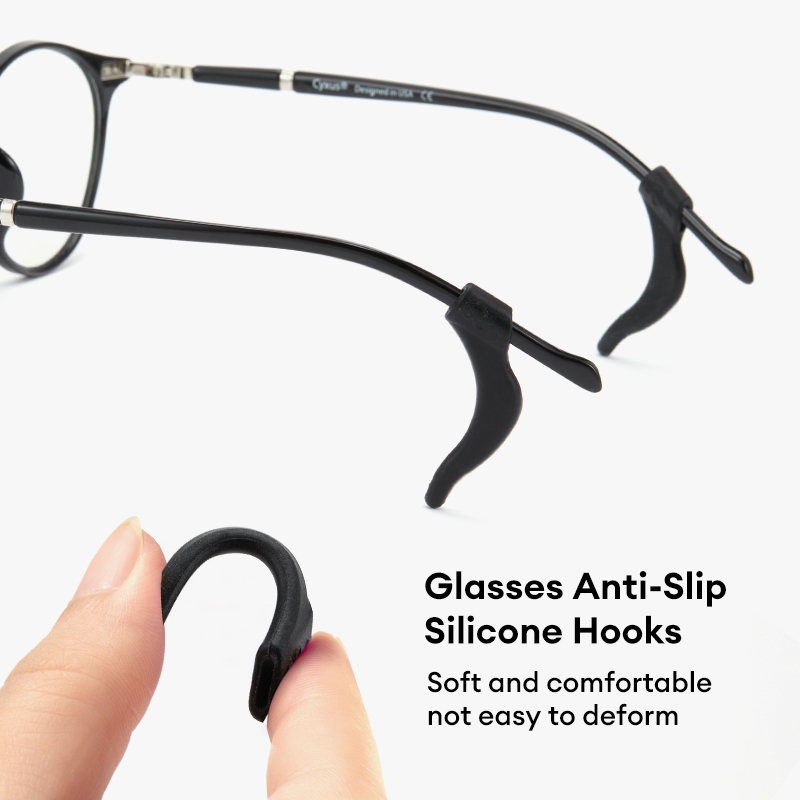 ซิลิโคน Anti-slip สําหรับแว่นตาอุปกรณ์เสริมสีดํา/สีชมพู/สีม่วง 1 คู่แว่นตา Temple Tip Stoppers 7801Z10/7801Z11/7801Z12