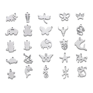 ST.KUNKKA 5 ชิ้น 316 สแตนเลสสตีลตัดจี้เรียบพื้นผิวแมลงปอ ผีเ…