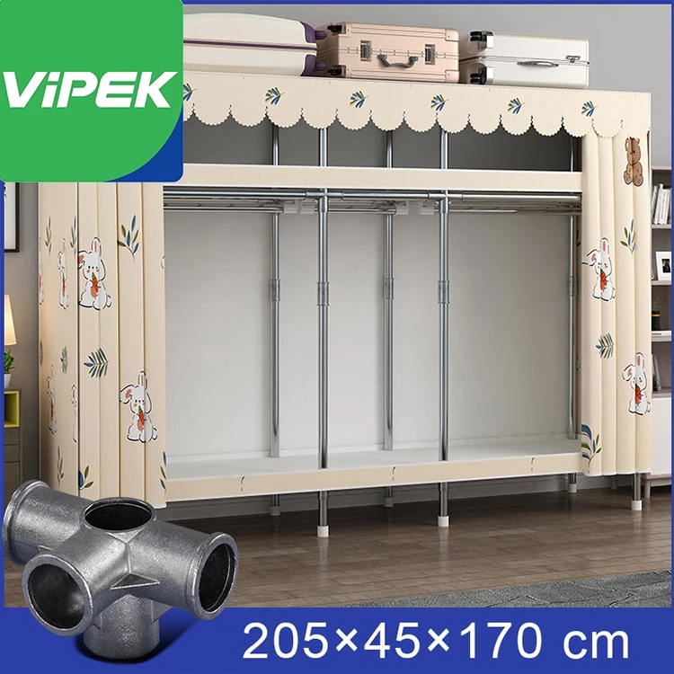 Vipek ตู้ใส่เสื้อผ้า ตู้ผ้าเหล็ก ท่อขนาด20มม ข้อต่อโลหะเจือ แข็งแรงทนทาน รับน้ำหนักได้ 600กก.
