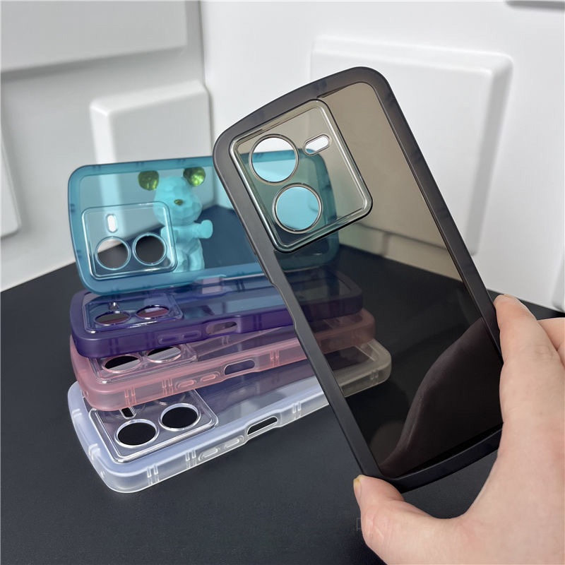 เคสโทรศัพท์มือถือแบบนิ่ม TPU ใส กันกระแทก กันรอยกล้อง สําหรับ Vivo Y22 Y22S Y21 Y36 Y17S V27 V29 Y27